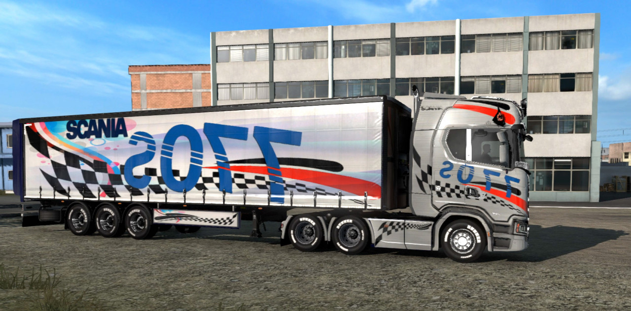 Scania S 770s Racing Skin Combo truck and Trailer 1.39 and 1.40 mods